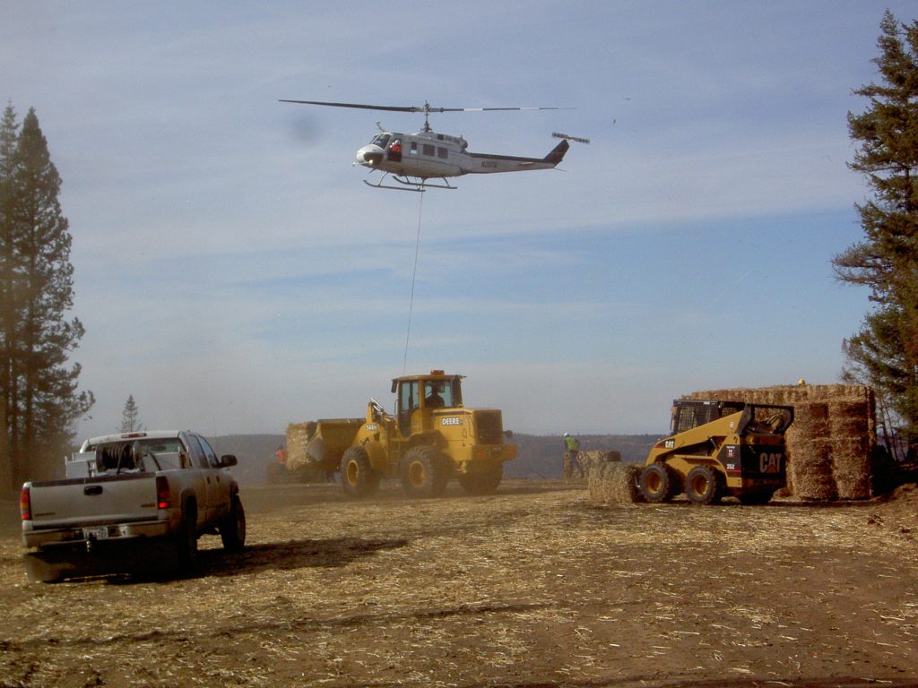 Helicopter WoodStraw Application